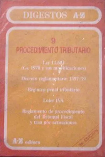 Libro usado en venta: Procedimiento tributario de Digestos; editorial A-Z impreso en 1991 realizamos envios a todo el mundo.1
