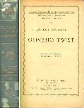 Libro usado en venta: Oliverio twist de Charles Dickens (Carlos Dickens); editorial W. M. Jackson impreso en 1948 realizamos envios a todo el mundo.1