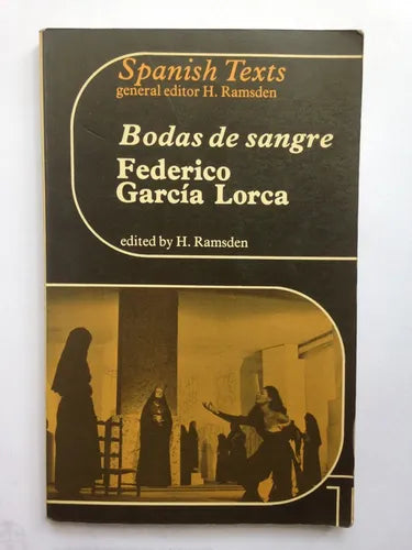 Libro usado en venta: Bodas de sangre de Federico Garcia Lorca; editorial Manchester University Press impreso en 1980 envios a todo el mundo.1