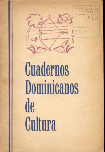 Libro usado en venta: Cuadernos dominicanos de cultura - Vol. VI; editorial Ciudad Trujillo impreso en 1949 realizamos envios a todo el mundo.1