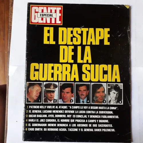 Libro usado en venta: El Destape De La Guerra Sucia de Revista Gente N° 963; editorial Atlantida impreso en 1984 realizamos envios a todo el mundo.1