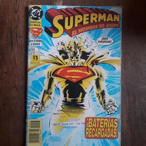 Libro usado en venta: Superman el hombre de acero - Baterias recargadas de Stern - Guice; editorial DC realizamos envios a todo el mundo.1
