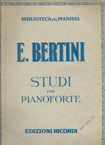 Libro usado en venta: Studi per Pianoforte de E. Bertini; editorial G. Ricordi & C. realizamos envios a todo el mundo.1
