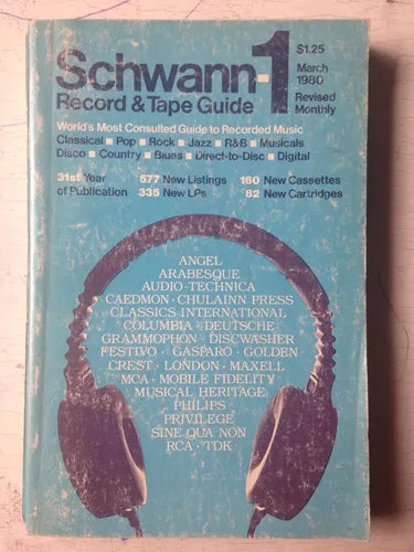 Libro usado en venta: Schwann 1 - Record & Tape guide; impreso en 1980 realizamos envios a todo el mundo.1