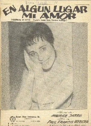 Libro usado en venta: En algun lugar mi amor de Maurice Jarre - Paul Francis Webster; editorial Robbins impreso en 1968 envios a todo el mundo.1