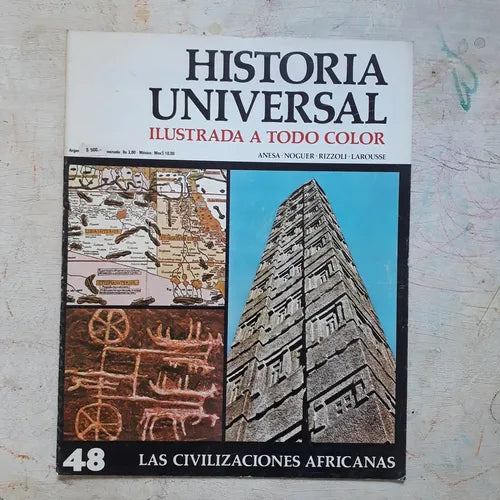 Libro usado en venta: Las civilizaciones africanas N?48 de Historia Universal; editorial Noguer impreso en 1974 realizamos envios a todo el mundo.1
