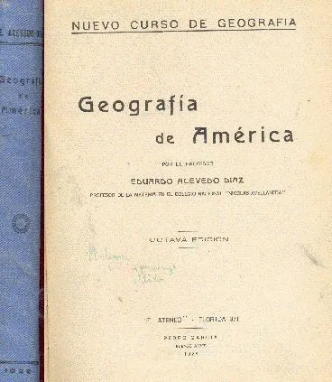 Libro usado en venta: Geografia de America de Eduardo Acevedo Diaz; editorial El Ateneo impreso en 1929 realizamos envios a todo el mundo.1