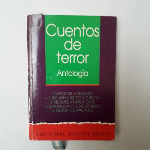 Libro usado en venta: Cuentos de terror - Antologia; editorial Andres Bello impreso en 1995 realizamos envios a todo el mundo.1