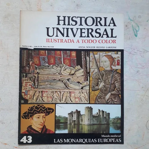 Libro usado en venta: Mundo medieval - Las monarquias europeas N?43 de Historia Universal; editorial Noguer impreso en 1974 envios a todo el mundo.1
