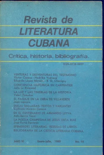 Libro usado en venta: Revista de literatura cubana; editorial Union impreso en 1988 realizamos envios a todo el mundo.1