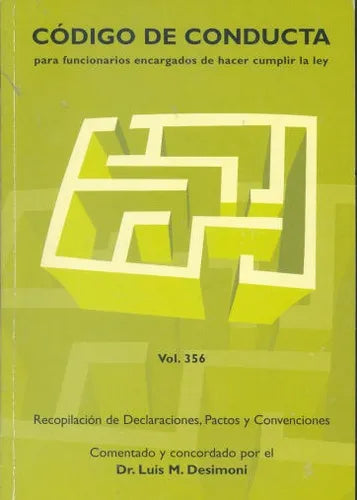 Libro usado en venta: Codigo de conducta de Luis M. Desimoni; editorial Policial impreso en 2004 realizamos envios a todo el mundo.1