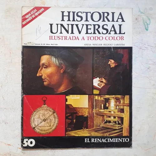 Libro usado en venta: El Renacimiento N?50 de Historia Universal; editorial Noguer impreso en 1974 realizamos envios a todo el mundo.1