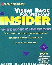 Libro usado en venta: Visual basic for windows insider de Peter G. Aitken; editorial Wiley realizamos envios a todo el mundo.1