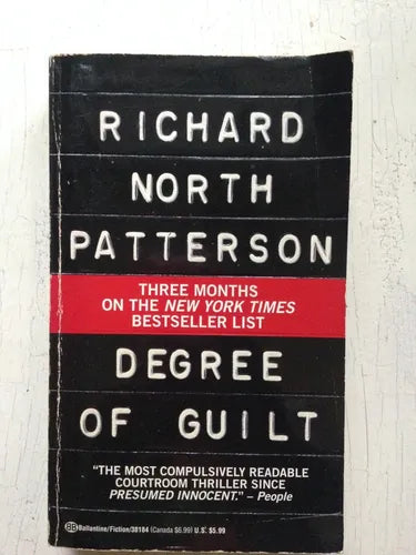 Libro usado en venta: Degree of guilt de Richard North Patterson; editorial Ballantine impreso en 1994 realizamos envios a todo el mundo.1