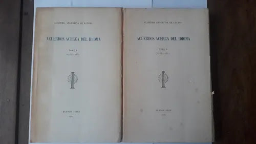 Libro usado en venta: Acuerdos acerca del idioma (2 Tomos); editorial Academia Argentina de Letras impreso en 1947 realizamos envios a todo el mundo.1