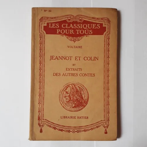 Libro usado en venta: Jeannot et colin et extraits des autres contes de Voltaire; editorial Hatier impreso en 1938 realizamos envios a todo el mundo.1