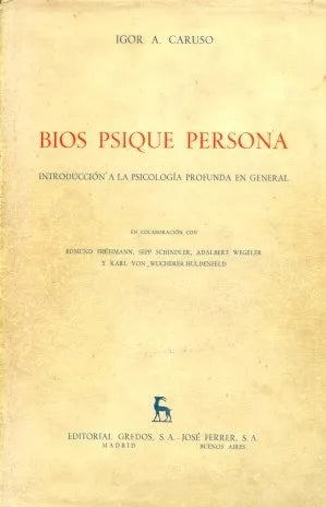 Libro usado en venta: Bios psique persona de Igor A. Caruso; editorial Gredos impreso en 1965 realizamos envios a todo el mundo.1