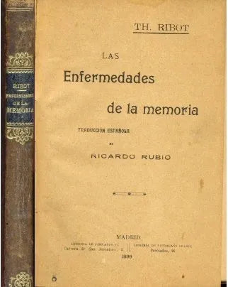 Libro usado en venta: Las enfermedades de la memoria de Theodule Ribot; editorial Madrid impreso en 1899 realizamos envios a todo el mundo.1