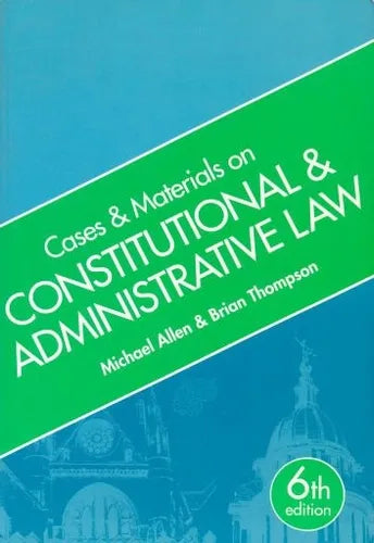 Libro usado en venta: Constitutional & Administrative Law de Michael Allen - Brian Thompson; editorial Blackstone impreso en 2000.1