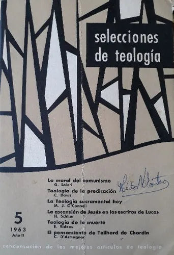Libro usado en venta: Selecciones de teologia N?5 de Revista Semestral; impreso en 1963 realizamos envios a todo el mundo.1