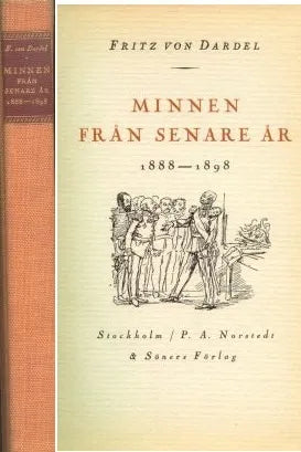 Libro usado en venta: Minnen fran senare ar de Fritz Von Dardel; editorial Stockholm / P. A. Norstedt & Söners Förlag impreso en 1931.1