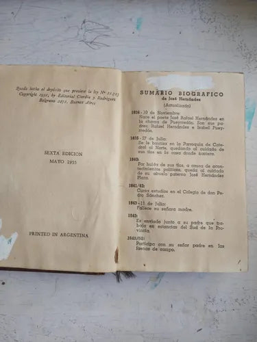 Libro usado en venta: Martin Fierro y la vuelta de Martin Fierro de Jose Hernandez; editorial Solpin realizamos envios a todo el mundo.2