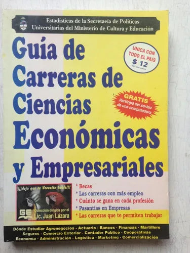 Libro usado en venta: Guia de Carreras de Ciencias Economicas y Empresariales; editorial Guias de Estudio impreso en 1997 envios a todo el mundo.1