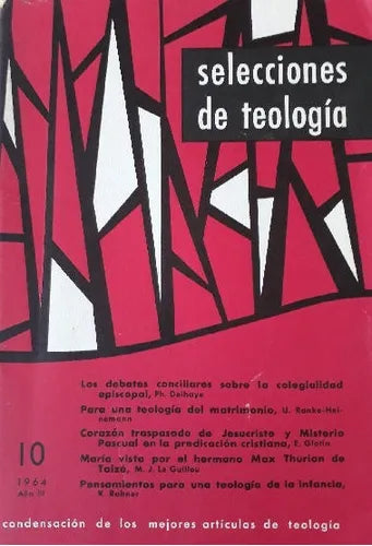 Libro usado en venta: Selecciones de teologia N?10 de Revista Semestral; impreso en 1964 realizamos envios a todo el mundo.1