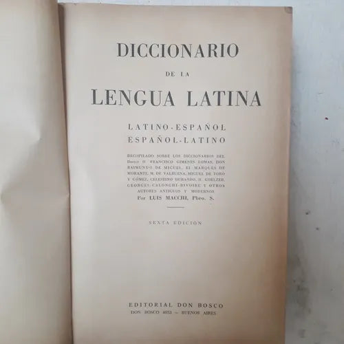 Libro usado en venta: Diccionario de la lengua latina; editorial Don Bosco impreso en 1966 realizamos envios a todo el mundo.1
