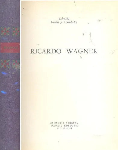 Libro usado en venta: Ricardo Wagner; editorial Fabril impreso en 1962 realizamos envios a todo el mundo.1