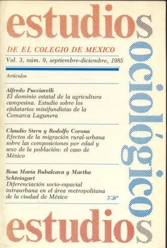 Libro usado en venta: Estudio Sociologicos de el colegio de Mexico - Vol. 3, n? 9, septiembre- diciembre, 1985.; El colegio de Mexico impreso en 19851.1