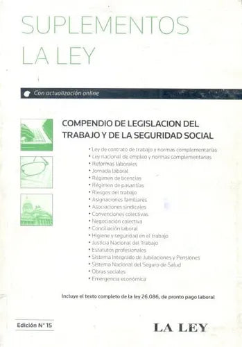 Libro usado en venta: Compendio de legislacion del trabajo y de la seguridad social; editorial La Ley impreso en 2009 envios a todo el mundo.1