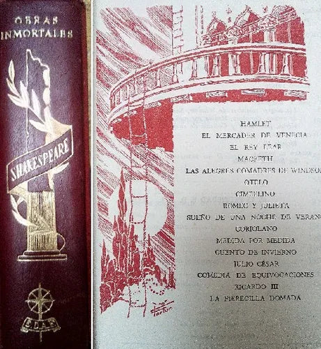 Libro usado en venta: Obras inmortales: Shakespeare de William Shakespeare; editorial Edaf impreso en 1960 realizamos envios a todo el mundo.1