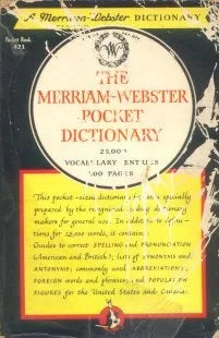 Libro usado en venta: The merriam webster pocket dictionary de Diccionario; impreso en 1947 realizamos envios a todo el mundo.1