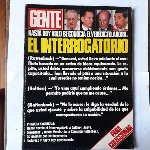 Libro usado en venta: Hasta hoy solo se conocia el veredicto - El interrogatorio de Revista Gente N° 959; editorial Atlantida impreso en 1983.1