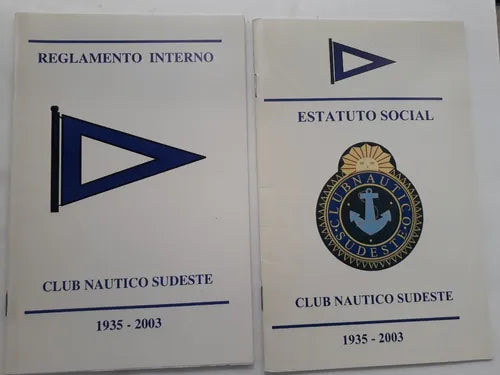 Libro usado en venta: Estatuto social 1935-2003 y Reglamento Interno de Club Nautico Sudeste; realizamos envios a todo el mundo.1