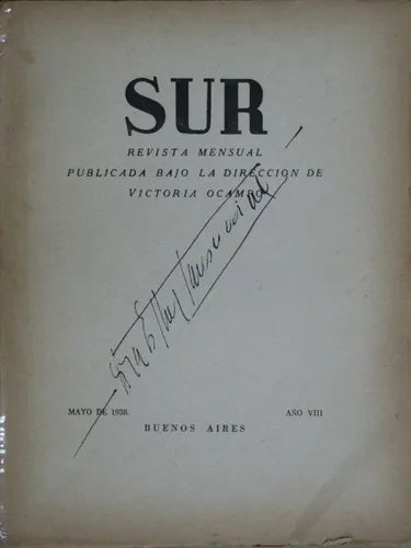 Libro usado en venta: Sur - Revista - A?o VIII de Victoria Ocampo y otros; editorial Buenos Aires impreso en 1938 realizamos envios a todo el mundo.1