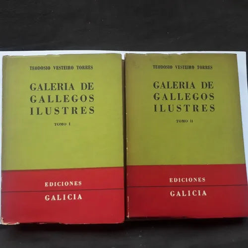 Libro usado en venta: Galeria de Gallegos ilustres (2 Tomos) de Teodosio Vesteiro Torres; editorial Galicia impreso en 1955 envios a todo el mundo.1
