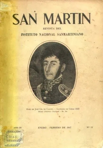 Libro usado en venta: Revista del instituto nacional Sanmartiniano N? 13 de San Martin; editorial Instituto Nacional Sanmartiniano impreso en 1947.1