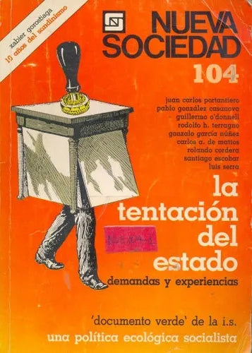 Libro usado en venta: La tentacion del estado; editorial Nueva Sociedad impreso en 1989 realizamos envios a todo el mundo.1