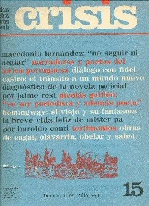Libro usado en venta: Revista crisis n? 15; editorial Crisis impreso en 1974 realizamos envios a todo el mundo.1