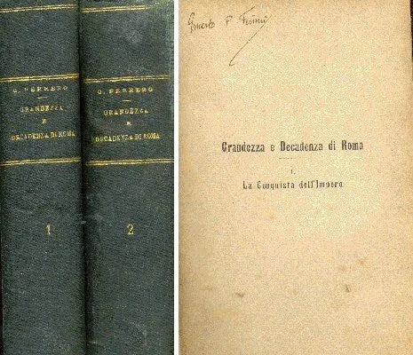 Libro usado en venta: Grandezza e decadenza di Roma de Guglielmo Ferrero; editorial Fratelli Treves impreso en 1902 realizamos envios a todo el mundo.1