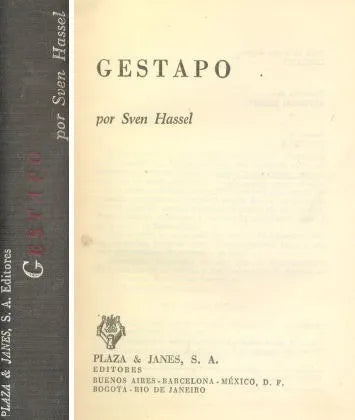 Libro usado en venta: Gestapo de Sven Hassel; editorial Plaza & Janes impreso en 1965 realizamos envios a todo el mundo.1