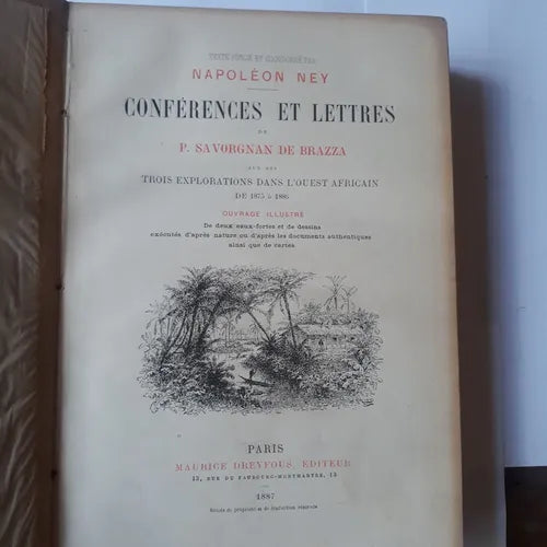 Libro usado en venta: Conferences Et Lettres de P. Savorgnan de Brazza Dans L'Ouest Africain de Savorgnan de Brazza; Maurice Dreyfous impreso en 18871.1