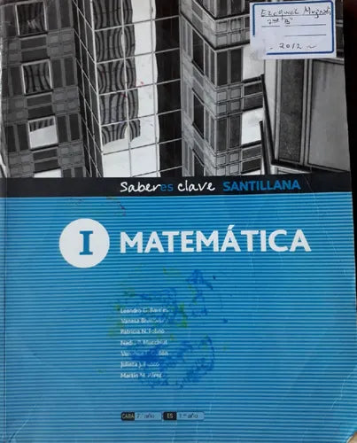 Libro usado en venta: Matematica 1; editorial Santillana impreso en 2012 realizamos envios a todo el mundo.1