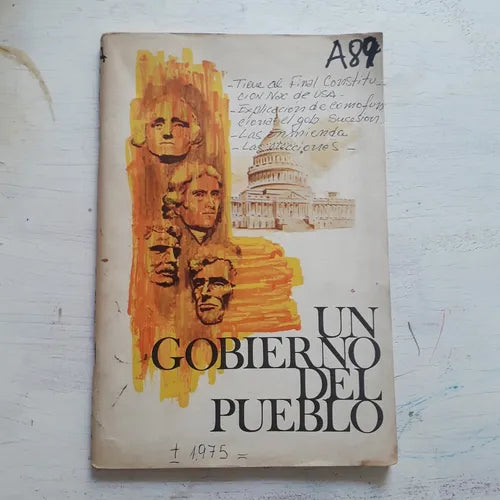 Libro usado en venta: Un Gobierno del pueblo; impreso en 1966 realizamos envios a todo el mundo.1