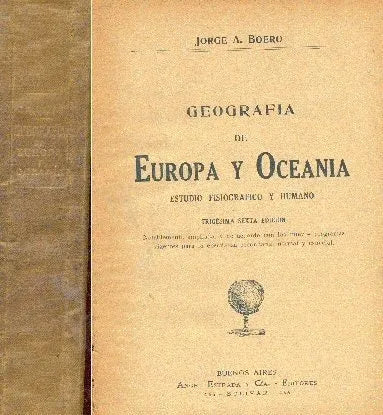Libro usado en venta: Europa y Oceania de Jorge A. Boero; editorial Angel Estrada realizamos envios a todo el mundo.1