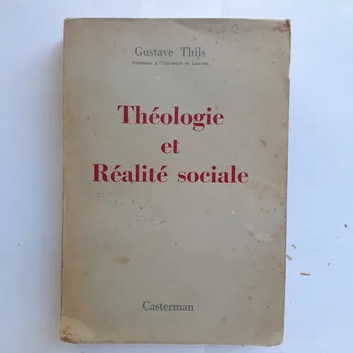 Libro usado en venta: Theologie et realite sociale de Gustave Thils; editorial Casterman impreso en 1952 realizamos envios a todo el mundo.1