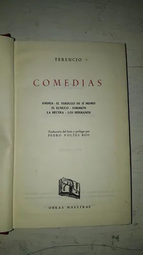 Libro usado en venta: Comedias - (Sin sobrecubierta) de Terencio; editorial Iberia impreso en 1961 realizamos envios a todo el mundo.1