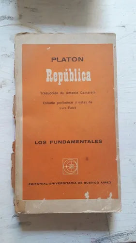 Libro usado en venta: Republica de Platon; editorial Eudeba impreso en 1970 realizamos envios a todo el mundo.1
